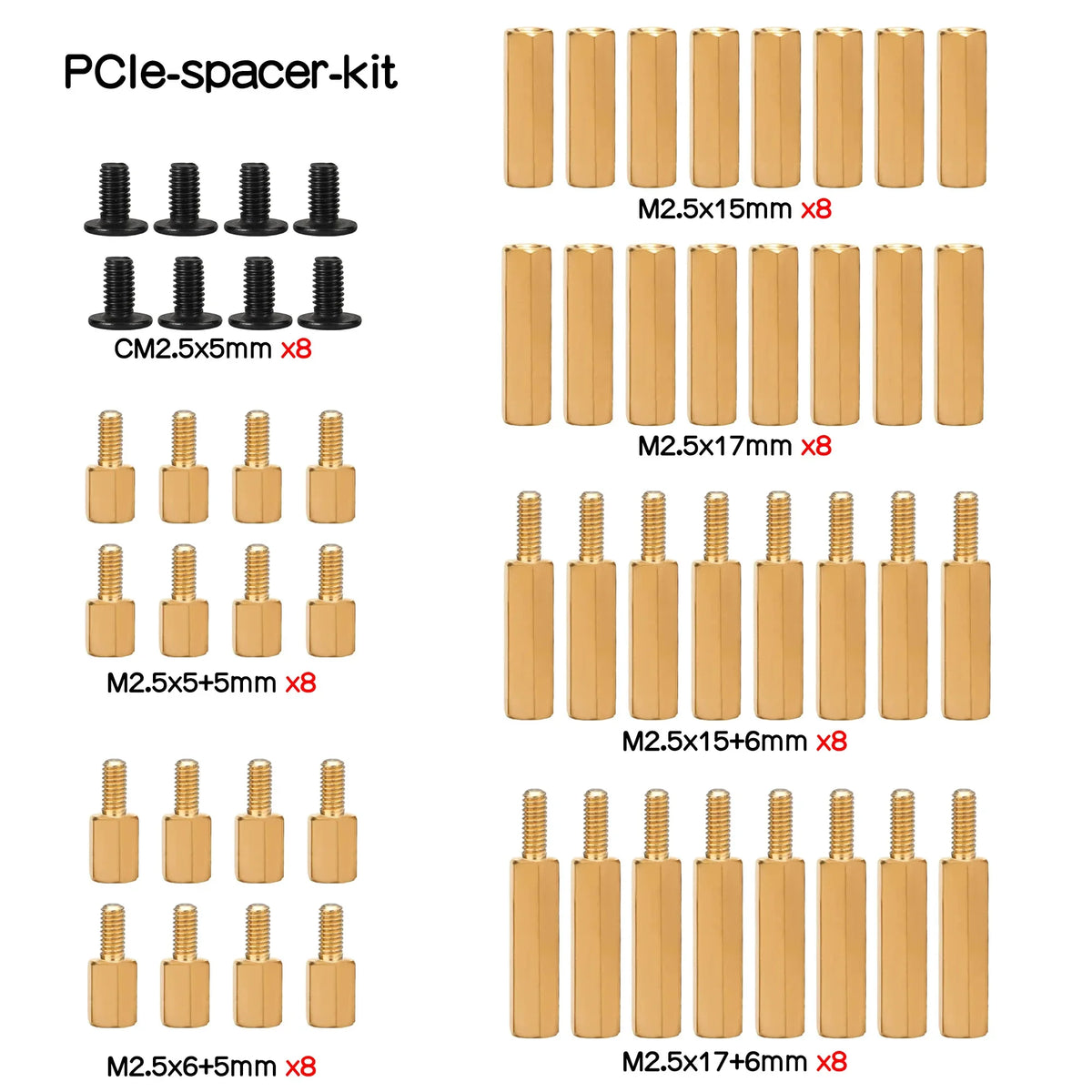 Raspberry Pi 5 PCIe to M2 NVME Board Installation Spacer Screw Set