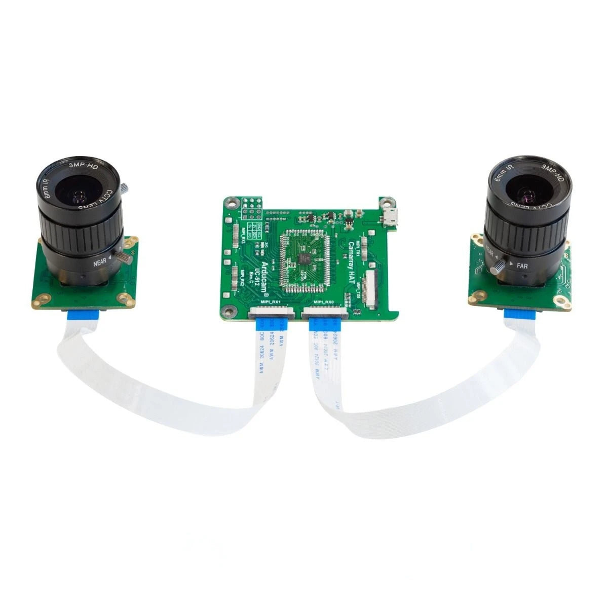 Custom Custom PCB pcba pixel Arducam 12MP*2 Synchronized Stereo Camera Bundle Kit for Raspberry Pi Two 12.3MP IMX477 Camera Modules Manufacturer