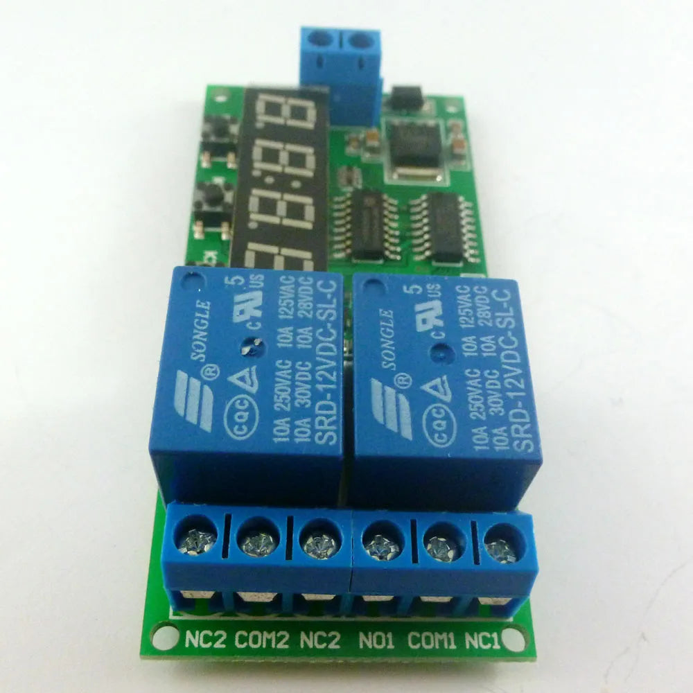 Custom OEM KC22B02_12V DC 12V 2 Ch Multifunction Delay Timer Module Delay Relay Controller Motor Reverse Cycle Loop Timers Interlock Bo Manufacturer