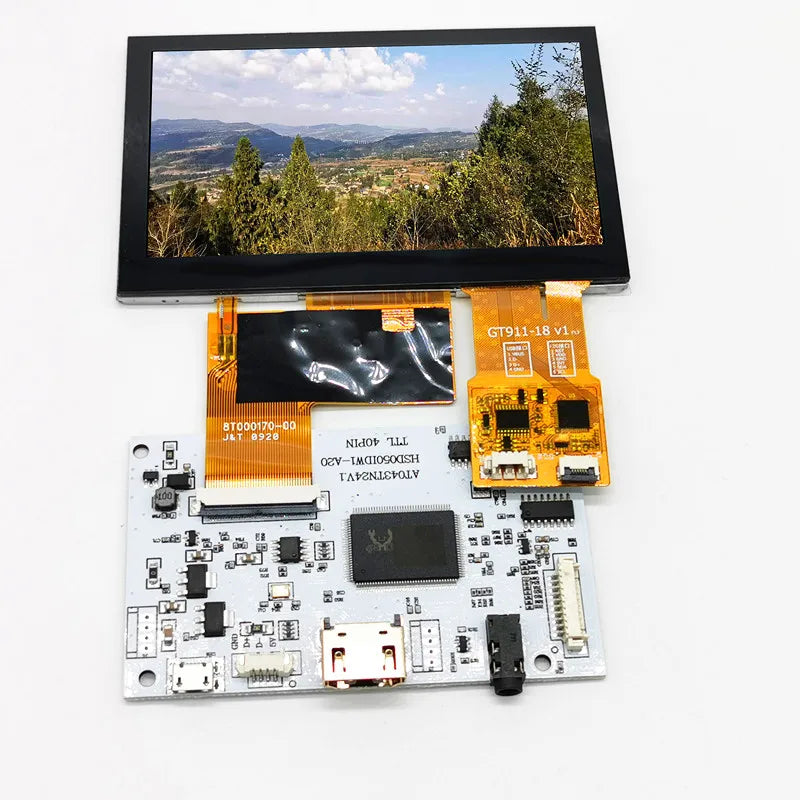 Custom 4.3 inch display capacitive touch module kit 480x272 HD LCD Module for Raspberry Pi 3B 4B Car Raspberry Pi 3 Micro USB 5V Manufacturer