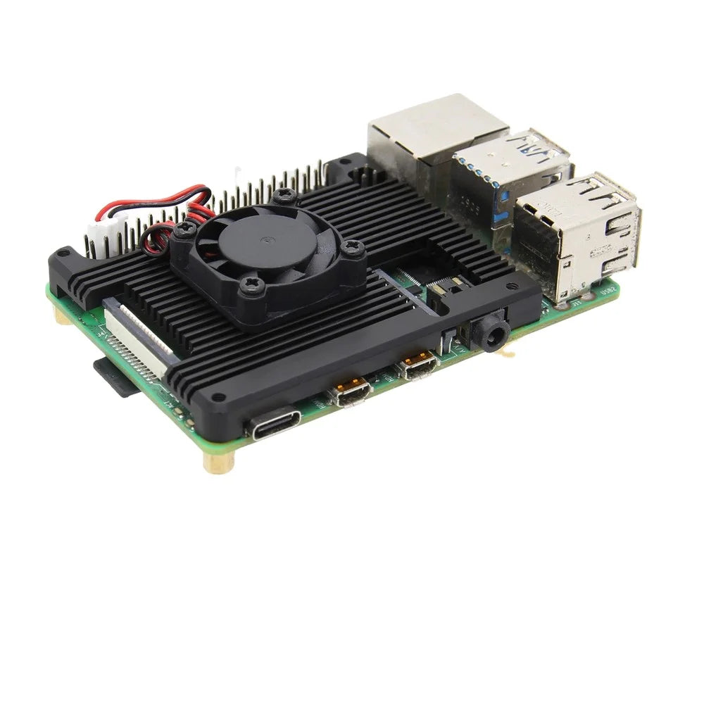 Custom Raspberry Pi 4 Model B Computer Armor Aluminum Alloy Heatsink with Cooling Fan for Raspberry Pi 4B Only Manufacturer