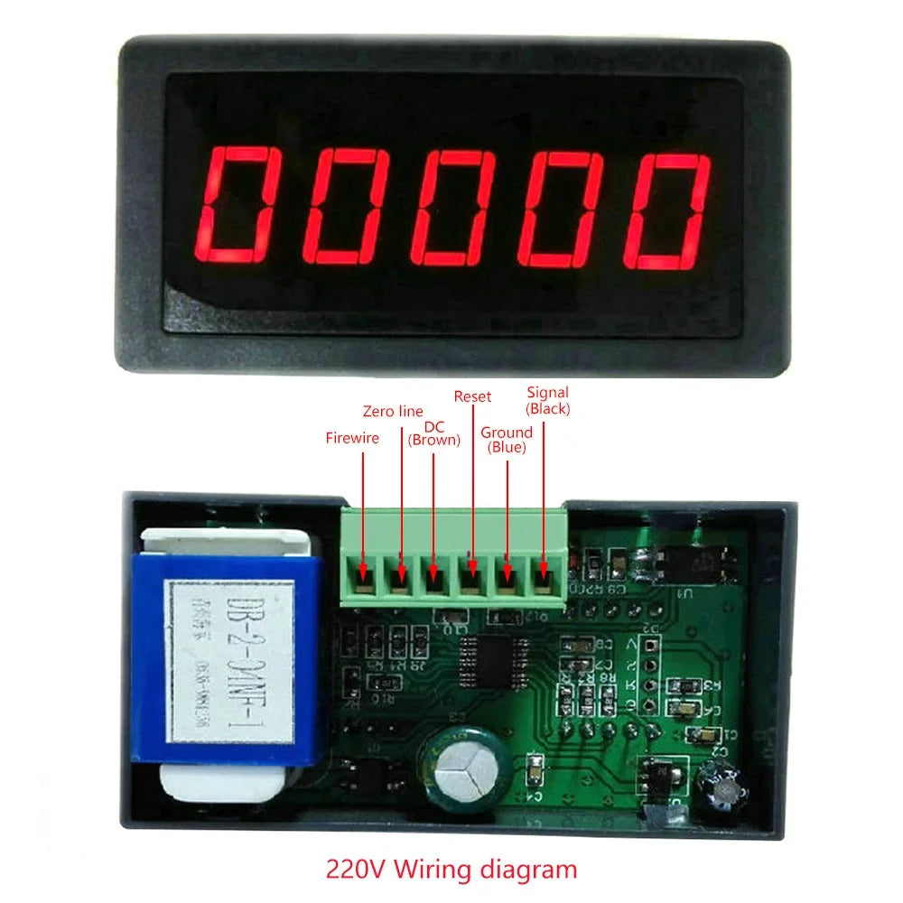 Custom LCD Digital Counter Module DC12V-24V Electronic Totalizer with NPN Signal Interface 1~999999 Times Counting Range Manufacturer
