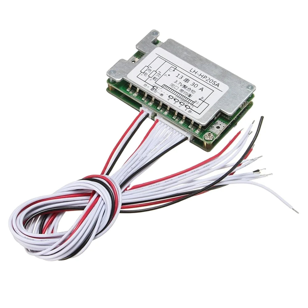 Custom Lonten 48V BMS 13S Li-ion Battery 30A Lithium Battery Protection Board Balance + Wire Board Module 70x45x15mm Integrated Circuit Manufacturer