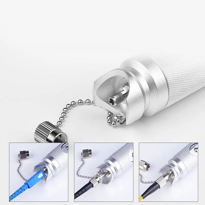 Custom 5PCS 10mW VFL Optical Fiber Cable Tester, 10MW Silver metal Fiber Optic Visual Fault Finder 10Km Range 650+10nm Red pen Manufacturer