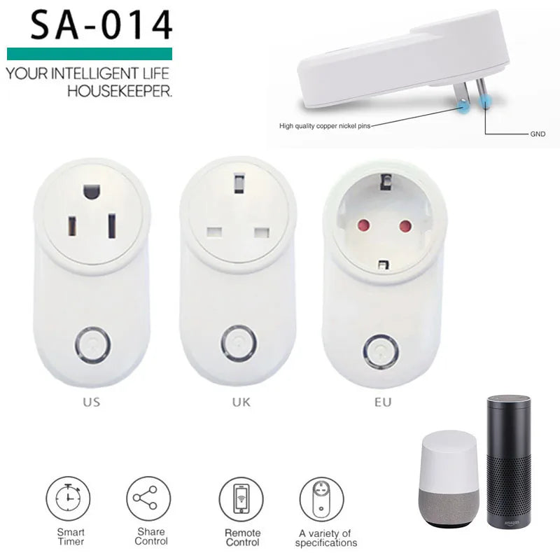 Custom Lonten WIFI Smart Socket Plug AC 90V~250V 10A EWeLink Remote Control Smart Timing Switch Work With Amazon Alexa/Google Home EU/U Manufacturer