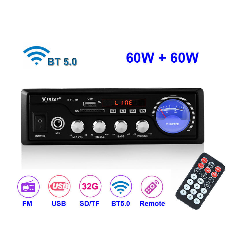 2*60W FM Mp3 Player Audio Power AMP Class D Digital Mp3 Decoder Home Car Amplifier AC90-240V Equalizer pcb assembly Customize