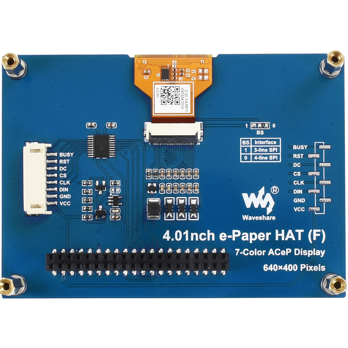 4.01Inch Kleurrijke E-Papier E-Ink Display Hoed Voor Raspberry Pi 640x400 Pixels Acep 7-Kleur Spi-interface Custom PCB android