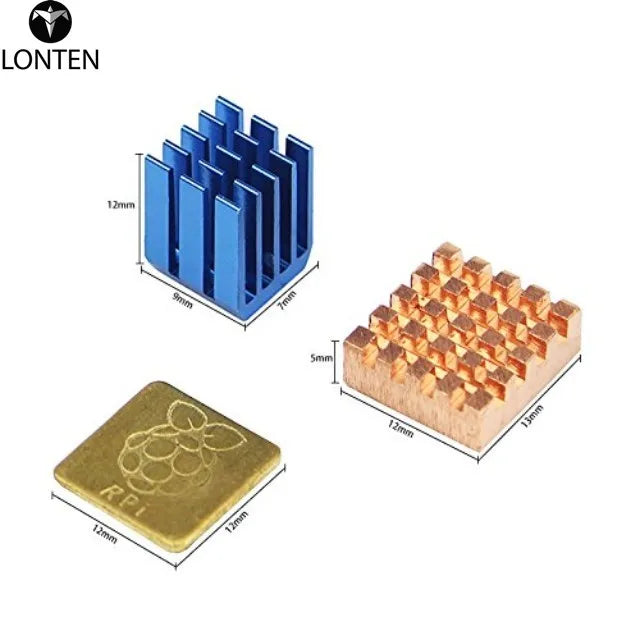 Custom Lonten For Raspberry Pi 3/2 Model B Heat Sink 1 Aluminum + 2 Copper With Logo real thermal conducting tape Cooling Heat Sink Manufacturer