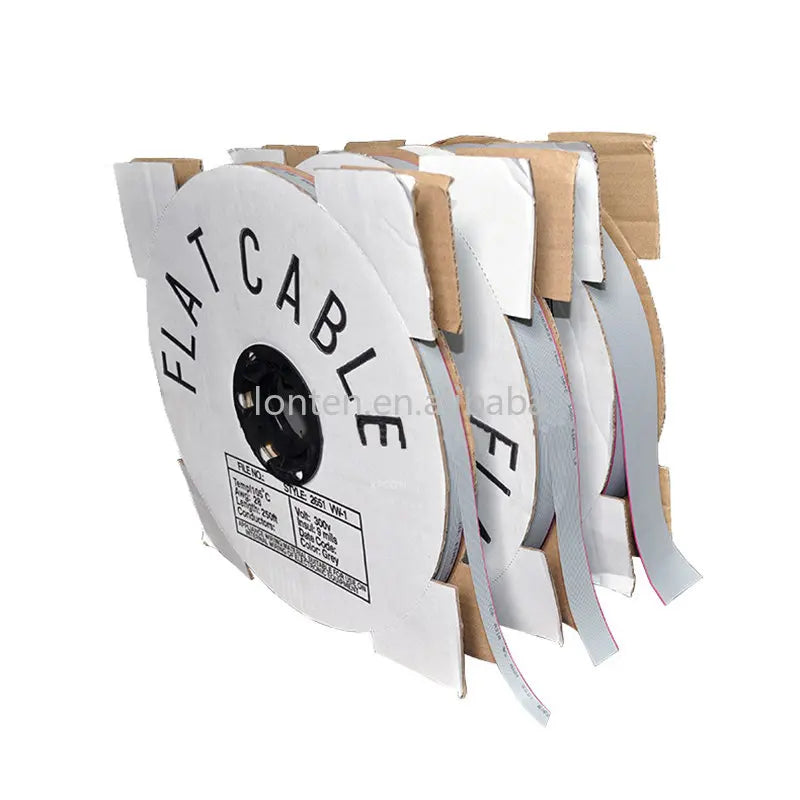 Custom 1Meter 0.635mm Pitch Grey Flat Ribbon Cable For IDC FC 1.27MM Connector 10P/14P/16P/20P/40P 30AWG Wire Manufacturer