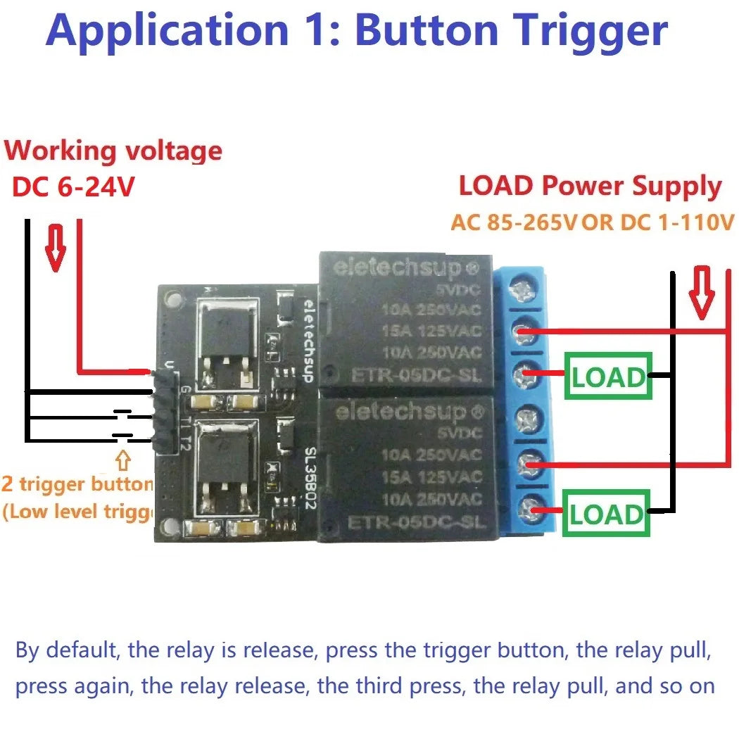 Custom OEM 5V 12V 1-4CH Flip-Flop Latch Relay Module Bistable Self-locking Trigger Switch Board for Motor LED PLC Manufacturer