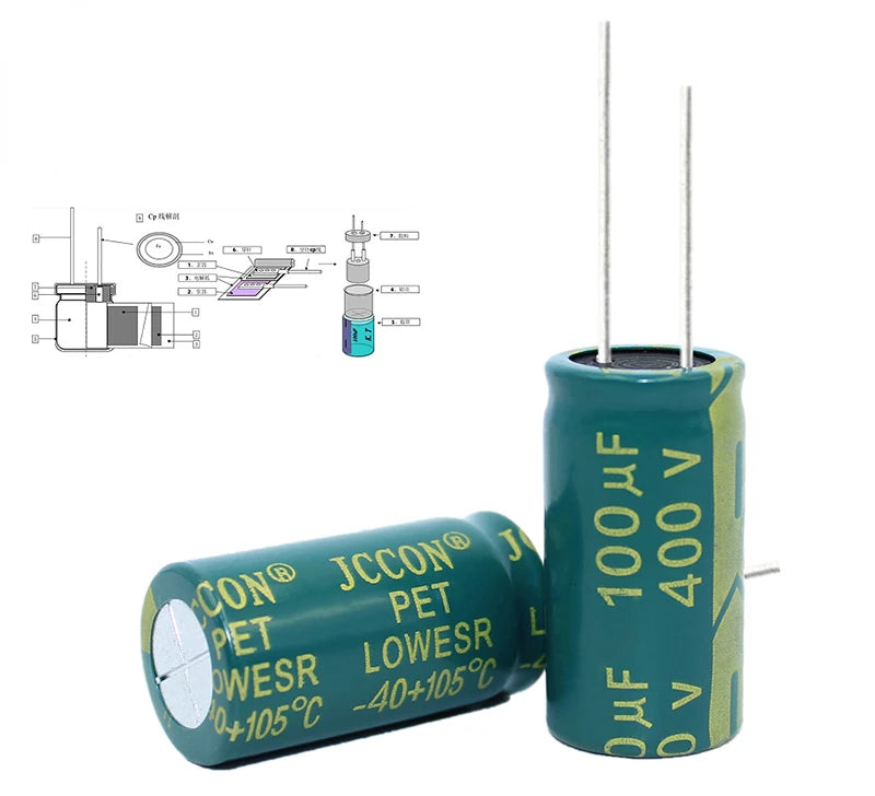 Custom 10-6Pcs Capacitor 100V 200V 250V 400V 450V 500V 2.2UF 4.7UF 6.8UF 8.2UF 15UF 22UF 33UF 47UF 68UF 82UF 100UF 120UF 150UF 330UF Manufacturer