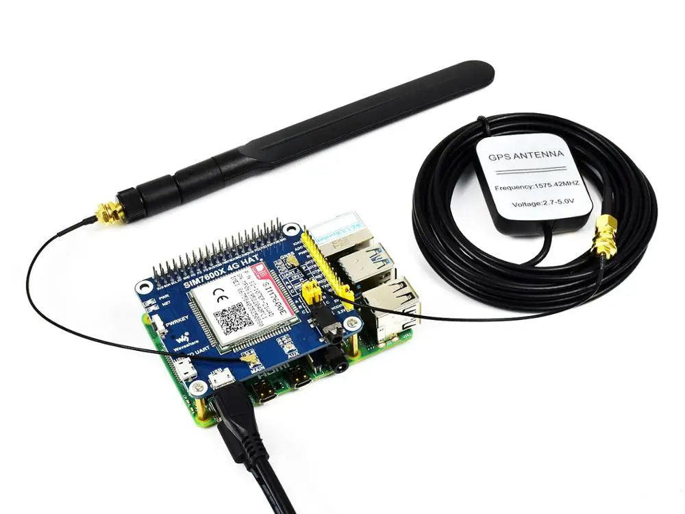Custom SIM7600E LTE Cat-1 HAT for Raspberry Pi 3G / 2G / GNSS as well for Southeast Asia West Asia, Europe Africa Custom PCB Manufacturer