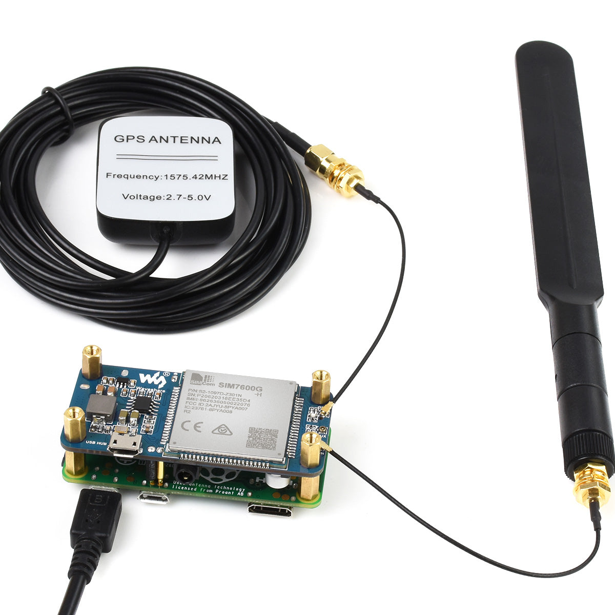 SIM7600G-H 4G Hoed (B) Voor Raspberry Pi lte Cat-4 4G / 3G / 2G Ondersteuning Custom PCB pcba scheme development customize