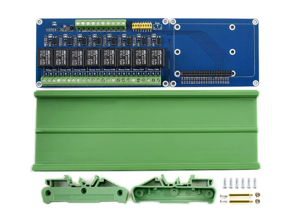 Custom Raspberry Pi Expansion Board 8-ch Relay channelfor Raspberry Pi A+/B+/2B/3B/3B+ Onboard LED Custom PCB usb charge pcba Manufacturer