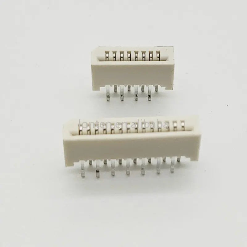 Custom 1.0mm FPC/FFC Connector LCD Flexible Flat Cable Socket Double Row DIP Straight Pin Type 4 6 8 10 12 14 18 20 22 24 30 Pin Manufacturer