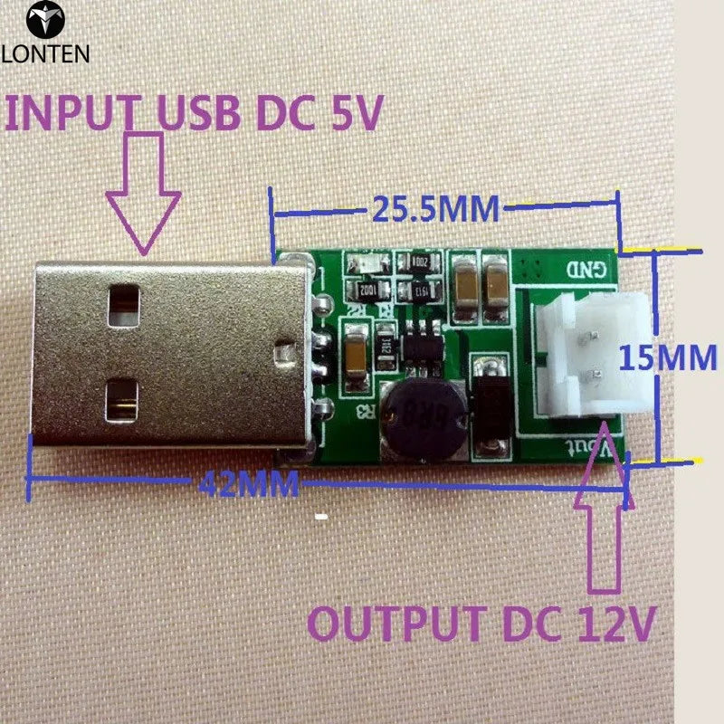 Custom CE017*2 2pcs DC DC Converter USB 5V to 12V Step Up Boost Module With XH2.54 2 Pin 20cm Power Wire Cable Manufacturer