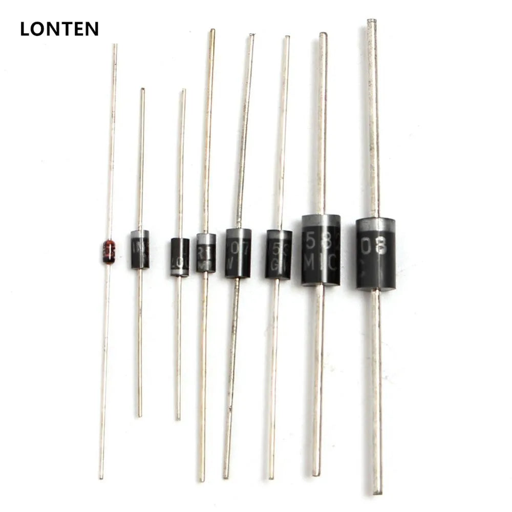 Custom Lonten 100Pcs 8 Values Diode Bag Assortment Kit 1N4148 FR107 1N5408 For DIY Manufacturer