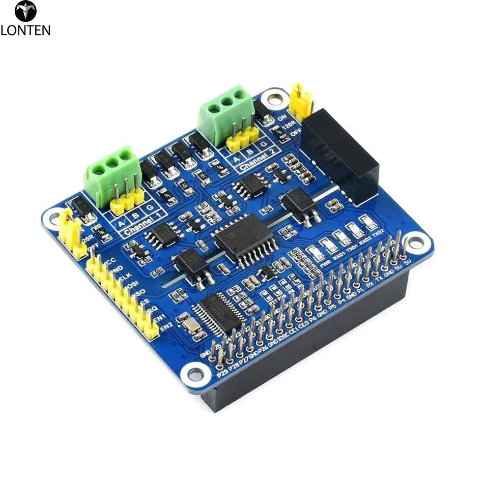 Custom 2-Channel Isolated RS485 Expansion HAT for Raspberry Pi, SC16IS752+SP3485 Solution, with Multi Onboard ProtectionCircuit Manufacturer
