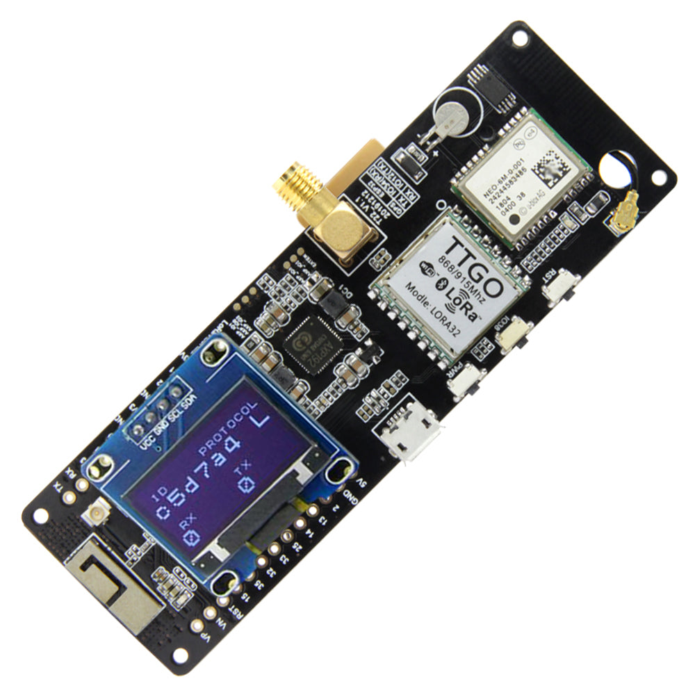 TTGO T-Beam V1.1 ESP32 433/868/915/923Mhz WiFi Module ESP32 GPS NEO-6M 18650 Battery Holder With OLED Custom PCB customize