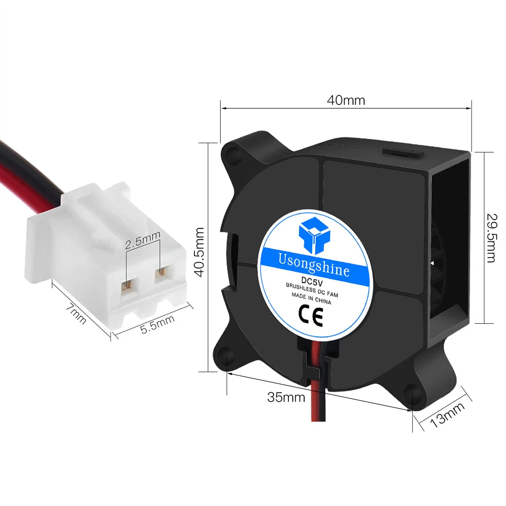 Custom 3D Printer Turbine Fan Cooling Fan (40*40*20mm) Side Blower Fans Manufacturer