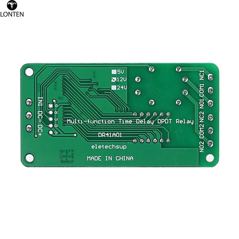 Custom Lonten Dual Channel 12V 5A Digital Tube DPDT Multi-function Time Delay Relay Timer Switch Module Manufacturer