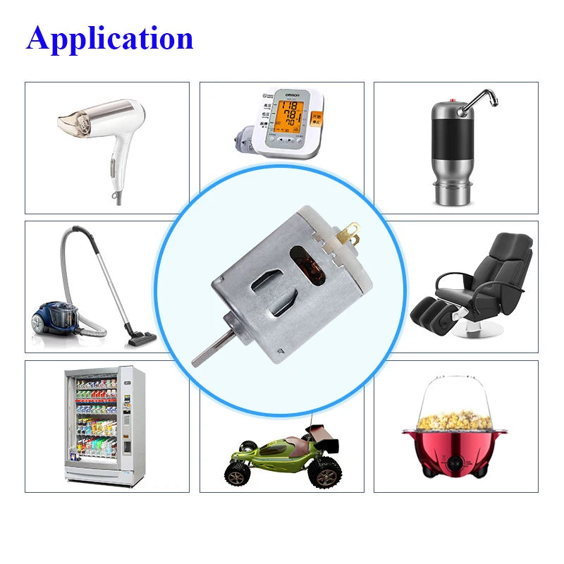 Custom DC 12V/ 15V/ 24V Micro RF-365S Motor 5-pole Rotor Large Torque for Toy Car Boat Model Hair Drier Messager Manufacturer