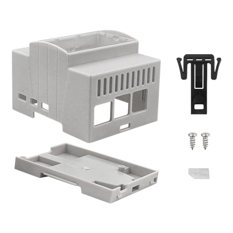 Raspberry Pi 5 ABS Case DIN Rail Large Inner Space Clear Windows Protection Box Optional Heatsinks Active Cooler