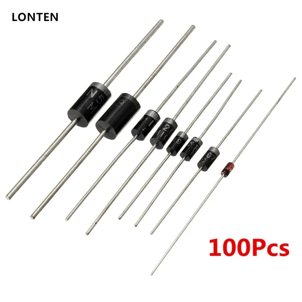 Custom Lonten 100Pcs 8 Values Diode Bag Assortment Kit 1N4148 FR107 1N5408 For DIY Manufacturer