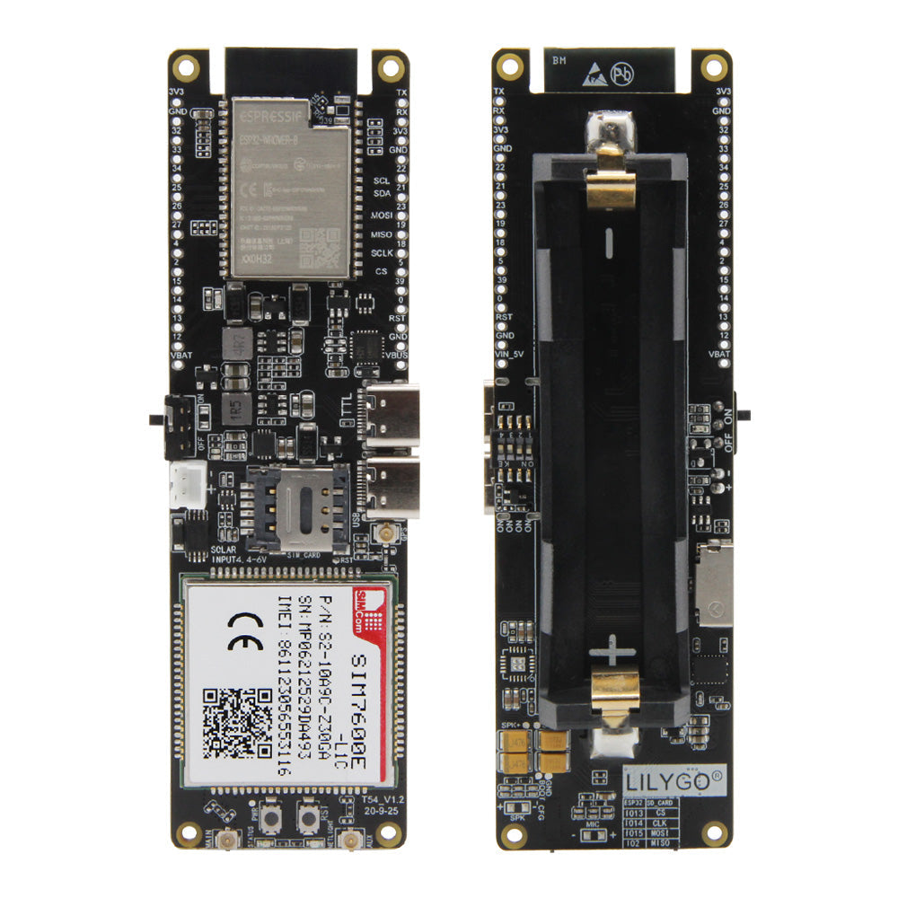 TTGO T-SIM7600E-L1C 4G LTE CAT4 USB Dongle Module ESP32 Chip WiFi 18650 Battery Holder Solar Charge Board Custom PCB customize