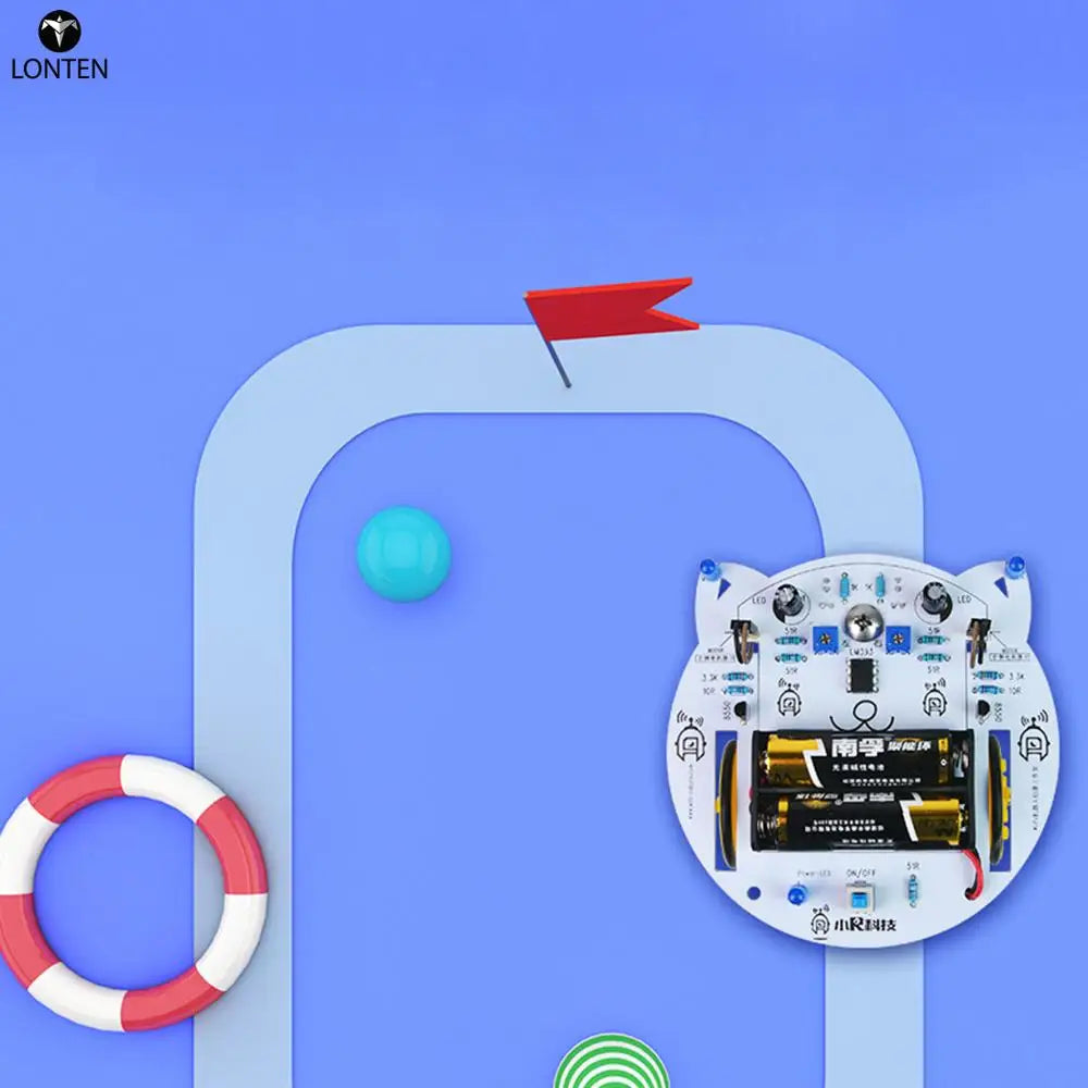 Custom Lonten DIY High Tech Toys Mini Cat DIY Smart RC Robot Car Tracking STEAM Educational Programmable ToysKit Manufacturer