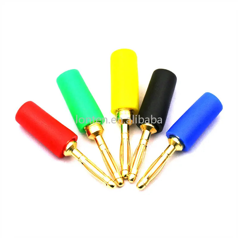 Custom Custom 5pcs Gold plated 2mm Banana Plug Jack For Speaker Amplifier Test Probes Connector Manufacturer
