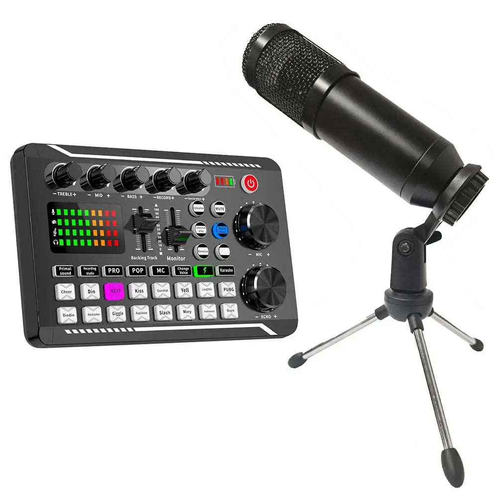 Custom LT F998 Sound Card Microphone Mixer Kit 16 Sound Effects Audio Recording Sound Mixer Audio Mixing Console Amplifier for Phone PC Manufacturer