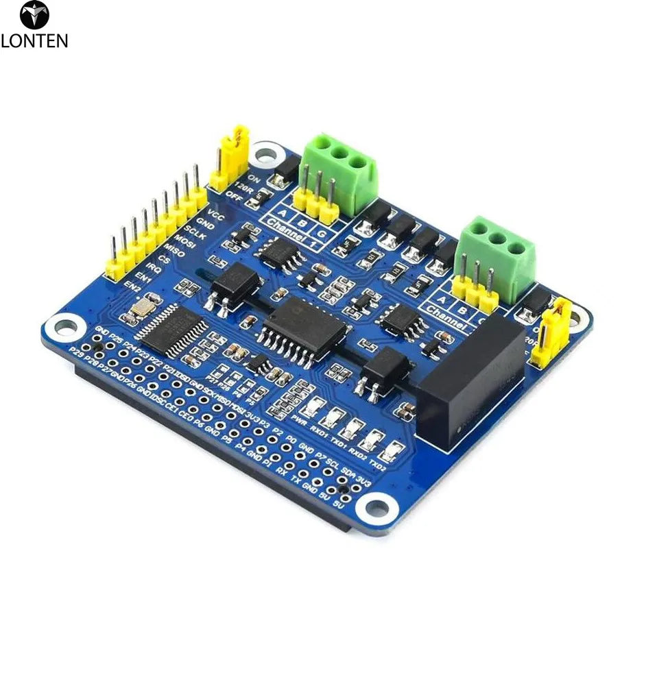 Custom 2-Channel Isolated RS485 Expansion HAT for Raspberry Pi, SC16IS752+SP3485 Solution, with Multi Onboard ProtectionCircuit Manufacturer