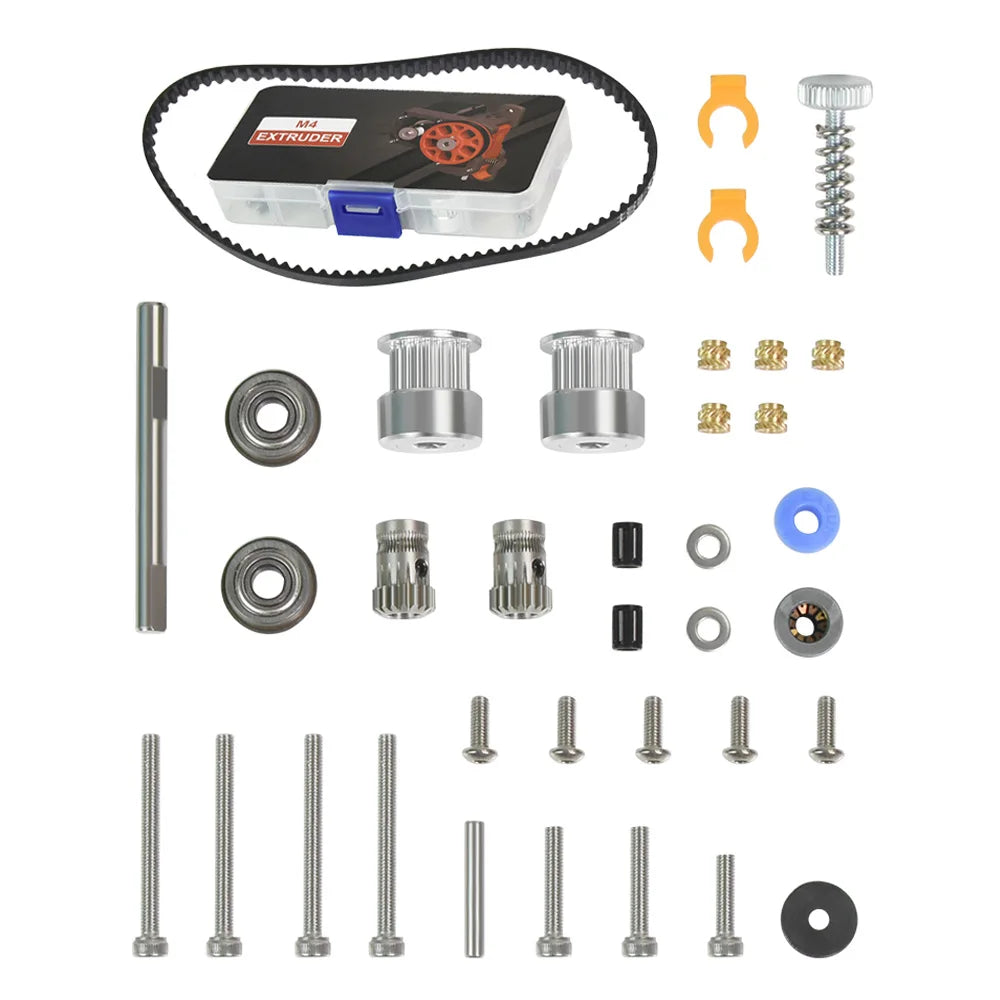 Custom 3D Printer Parts M4 Bundle M4 Extruder Mechanism Kit Set Full Metal Pulley Gear Double Gear Hardware Components Manufacturer