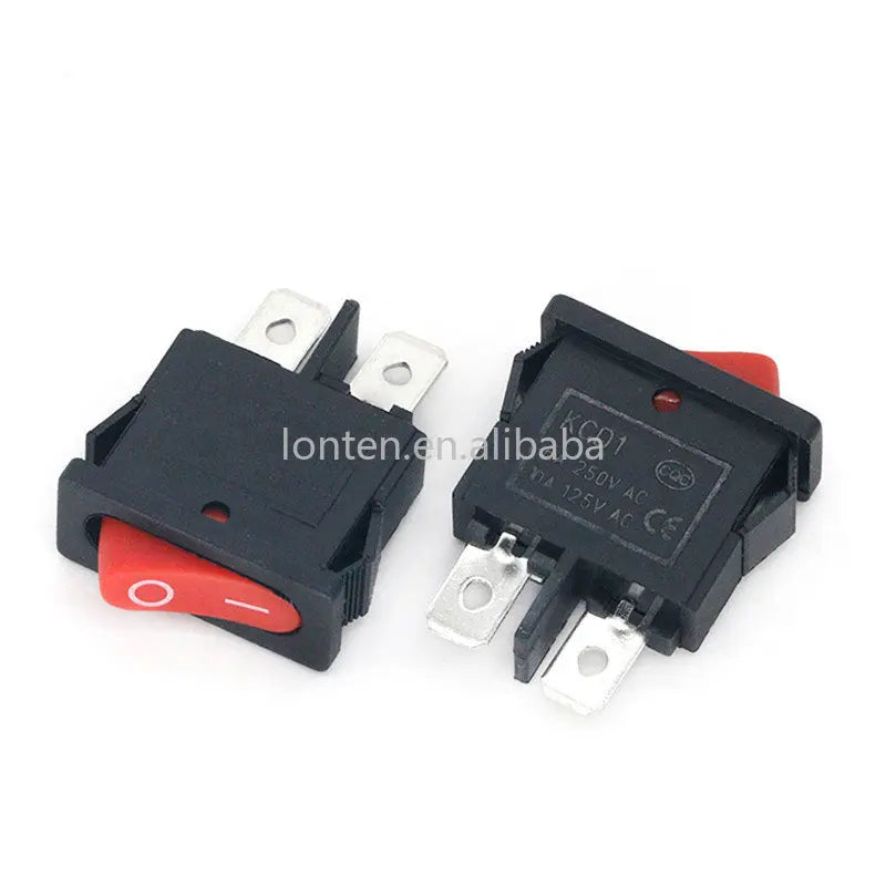 Custom 10pcs/lot Instrument Switch KCD1-110 21x10mm SPST 2 Pin 250V 6A Boat Switch Snap-in ON OFF Rocker Position Manufacturer
