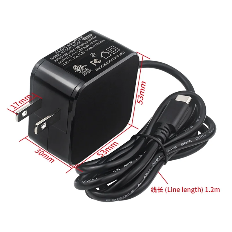 Raspberry Pi 5 PD 27W 5.1V 5A USB Type-C Power Adapter