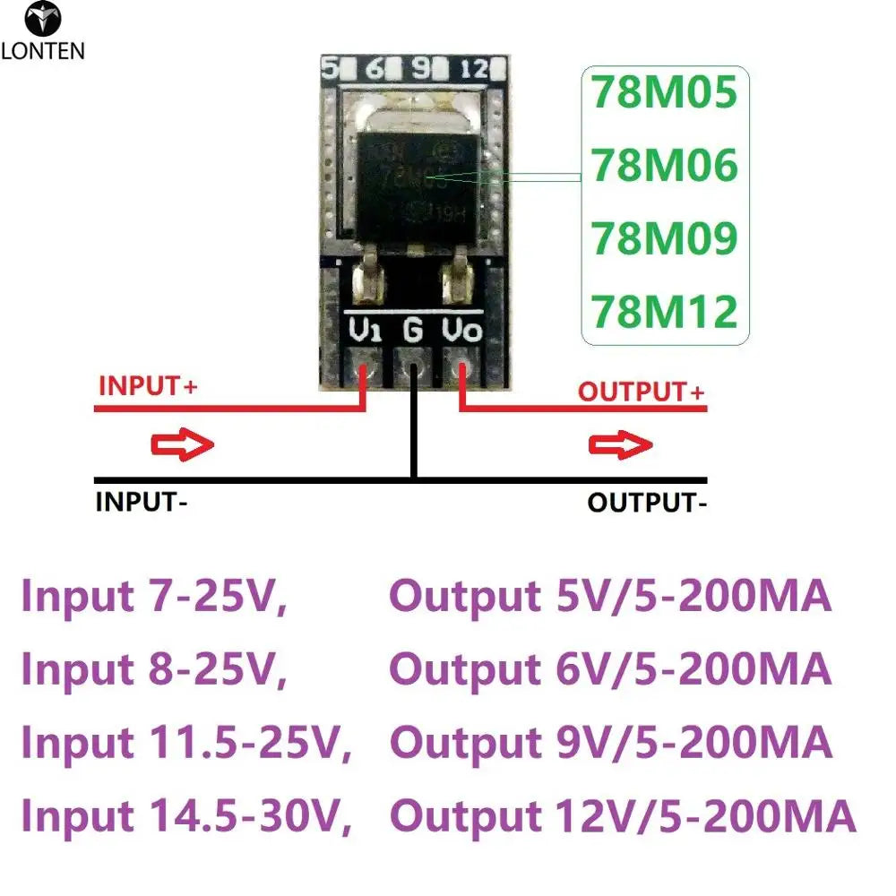 Custom 2x 78M05 7806 L7809 LM7812 three-terminal positive regulators Module LDO Board 7-30V to 5V 6V 9V 12V Manufacturer