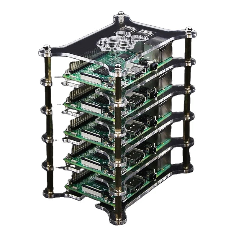 Custom Lonten Newest For Raspberry Pi 4 Acrylic Case 1-5 Layers Stackable Dog Bone Box Clear Enclosure Fits Raspberry Pi 3 Model B 3B P Manufacturer