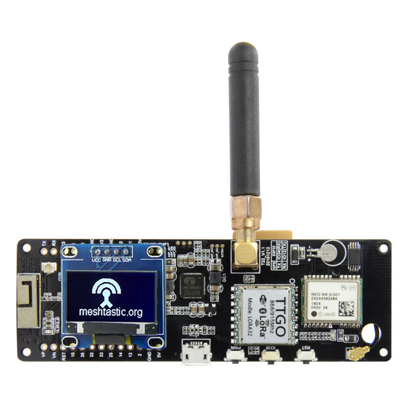 TTGO Meshtastic T-Beam V1.1 ESP32 433/868/915/923Mhz WiFi ESP32 GPS NEO-6M 18650 Battery Holder With OLED Custom PCB customize