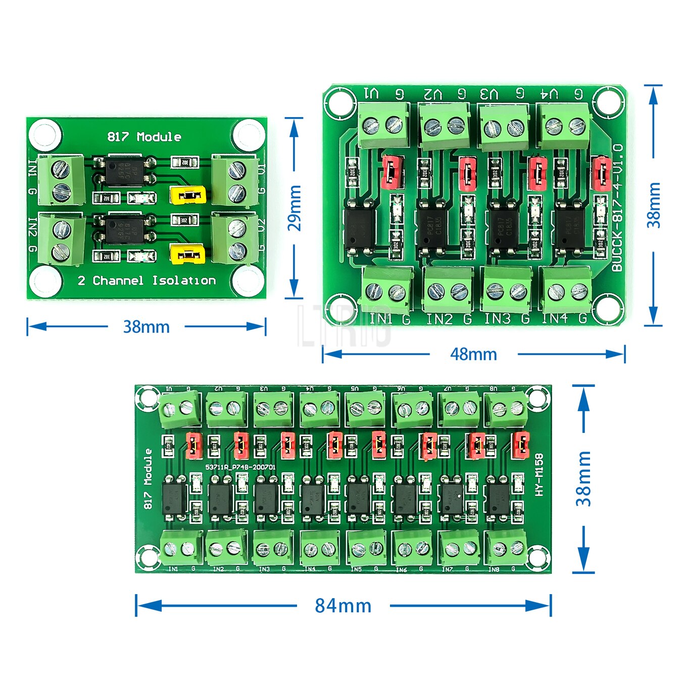 Custom 1PC S2 4 8 Channel PC817 Optocoupler Isolation Board Voltage Converter Adapter Module 3.6-30V