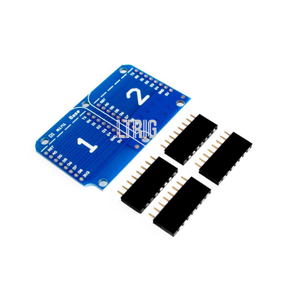 Custom 1PCS Double Socket Dual Base Shield for D1 Mini NodeMCU ESP8266