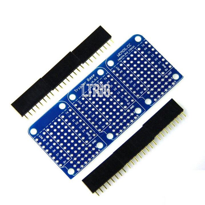 Custom 1PCS Triple Shield For WeMos D1 Mini Dua Sided Perf Board For Arduino Compatible