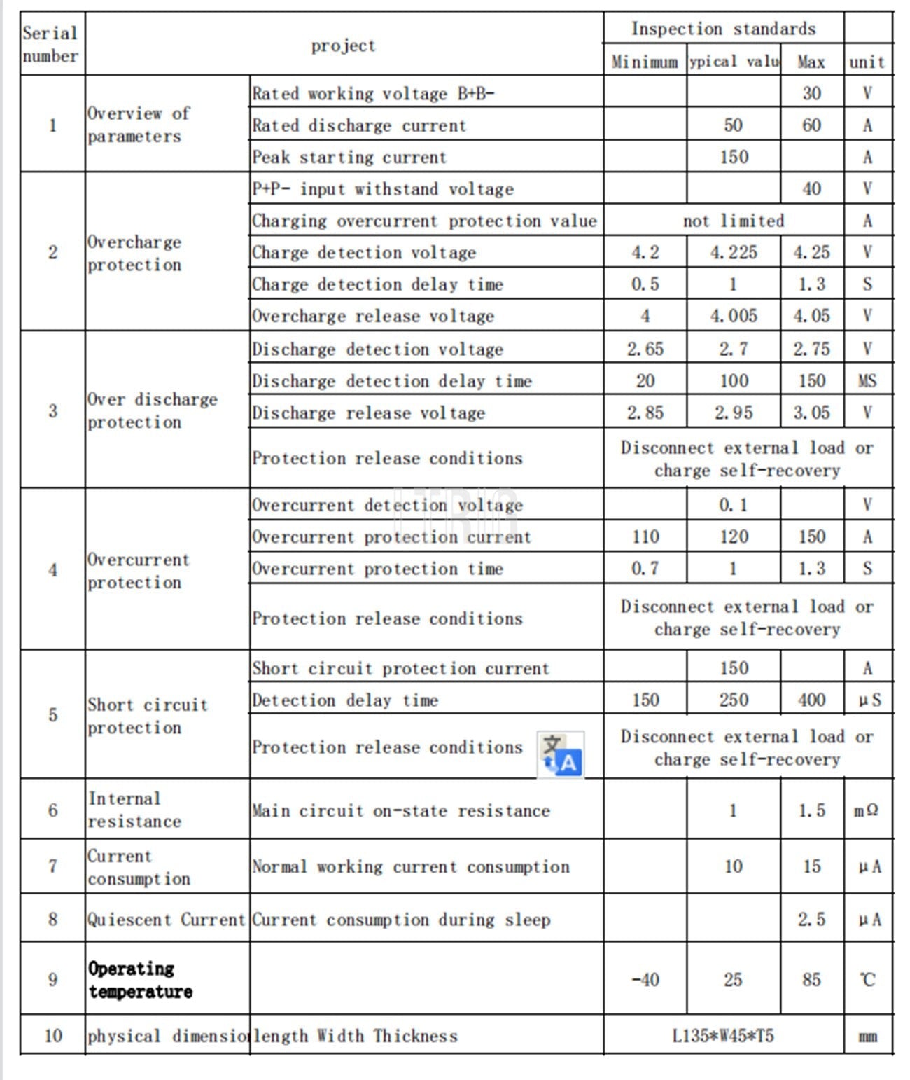 custom 1Pcs 3 series ternary lithium battery 50A protection board with balance head inverter battery pack