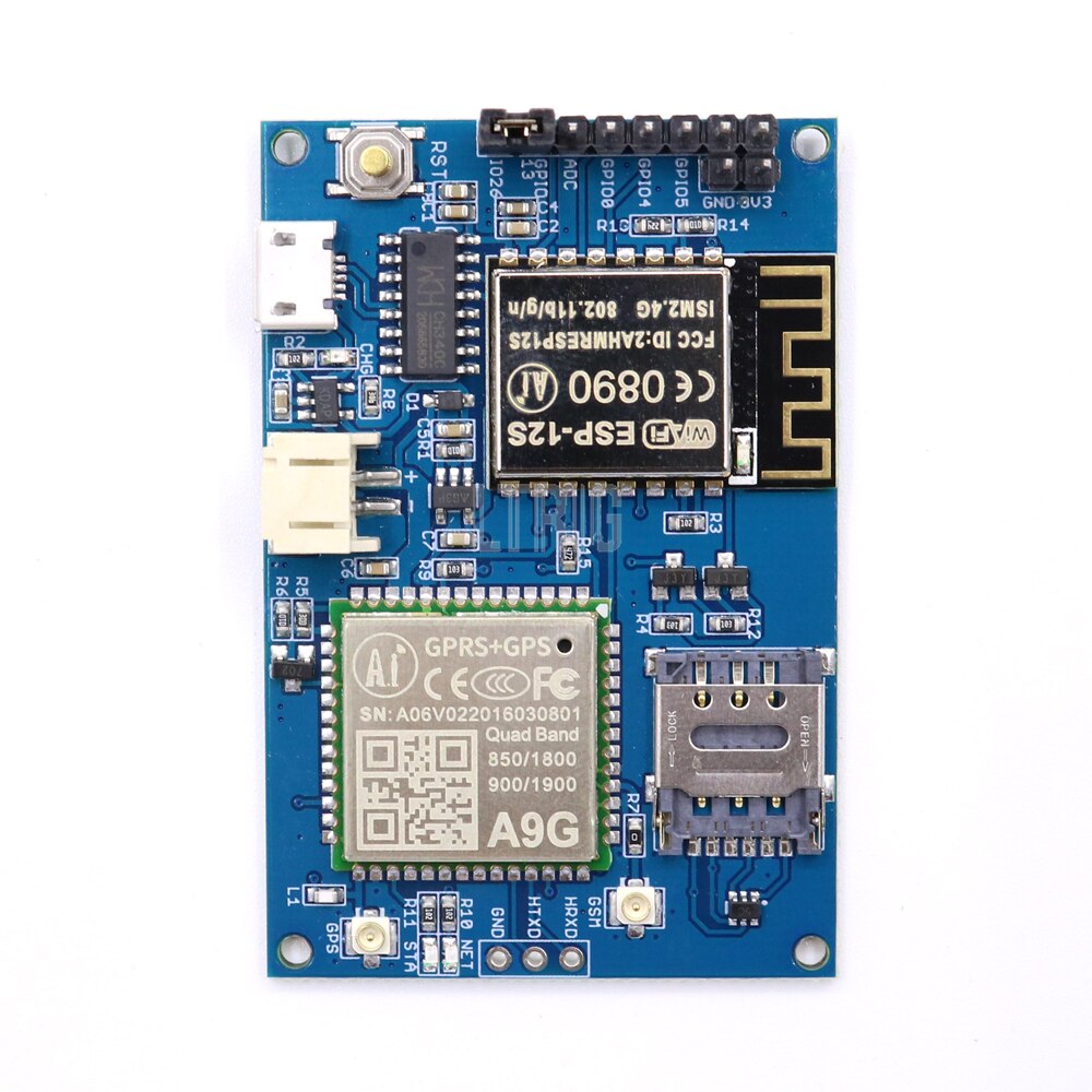custom 1Pcs ESP8266 ESP-12S A9G Quadband GSM GPS IOT Wifi + Cellphone + GPS 850/900/1800 / 1900MHz Development Board