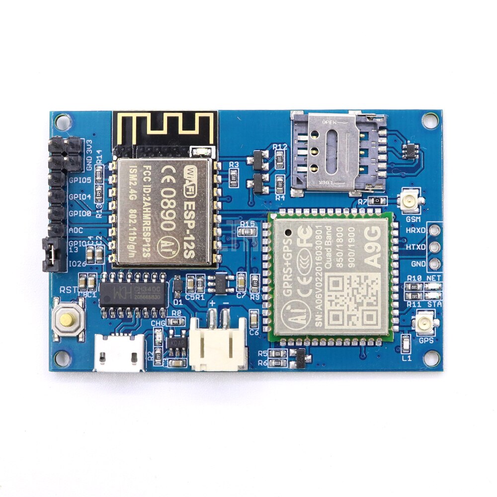 custom 1Pcs ESP8266 ESP-12S A9G Quadband GSM GPS IOT Wifi + Cellphone + GPS 850/900/1800 / 1900MHz Development Board