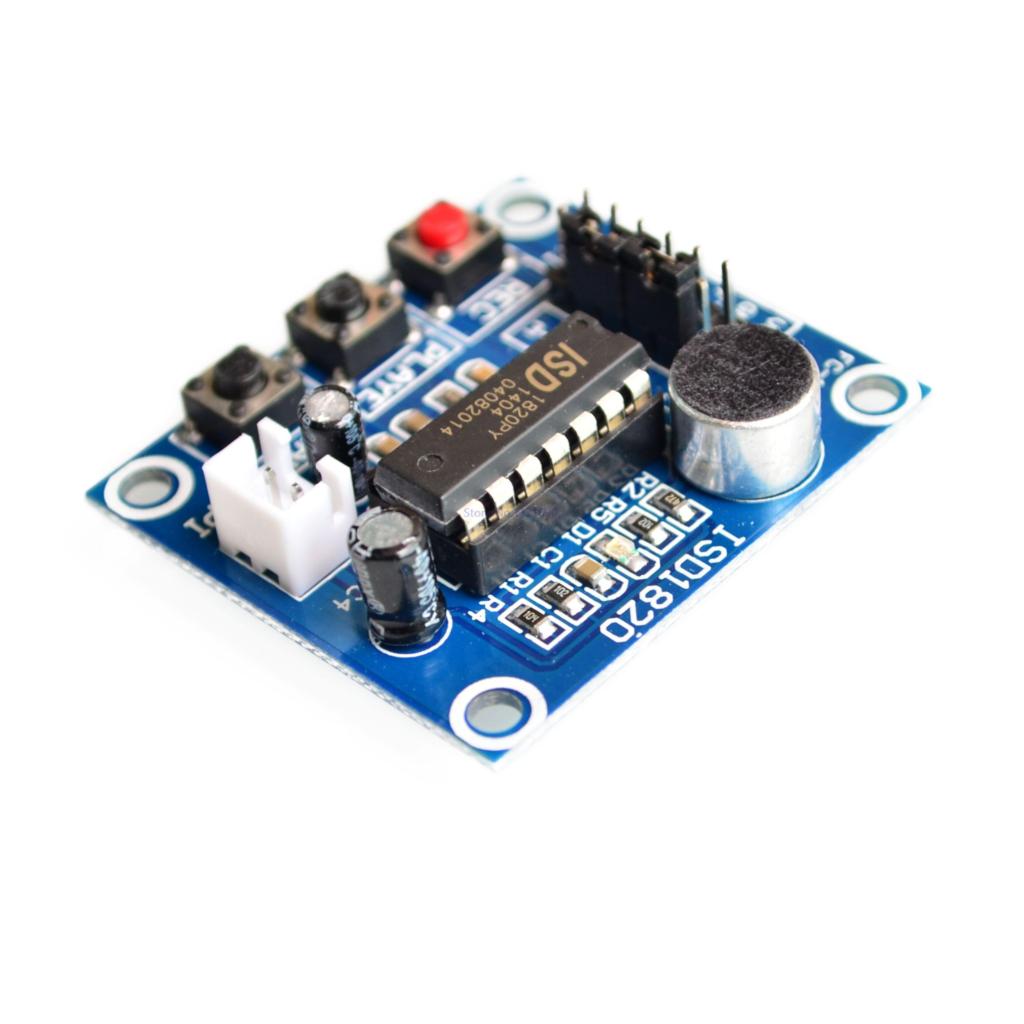 custom 1Pcs ISD1820 recording module voice module the voice board telediphone module board with Microphones + Loudspeaker