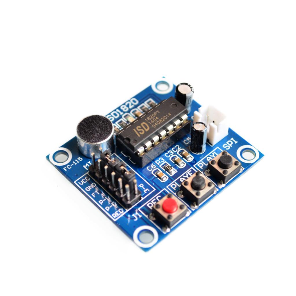 custom 1Pcs ISD1820 recording module voice module the voice board telediphone module board with Microphones + Loudspeaker