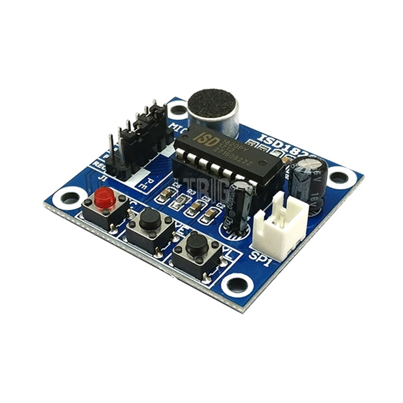custom 1Pcs ISD1820 recording module voice module the voice board telediphone module board with Microphones + Loudspeaker