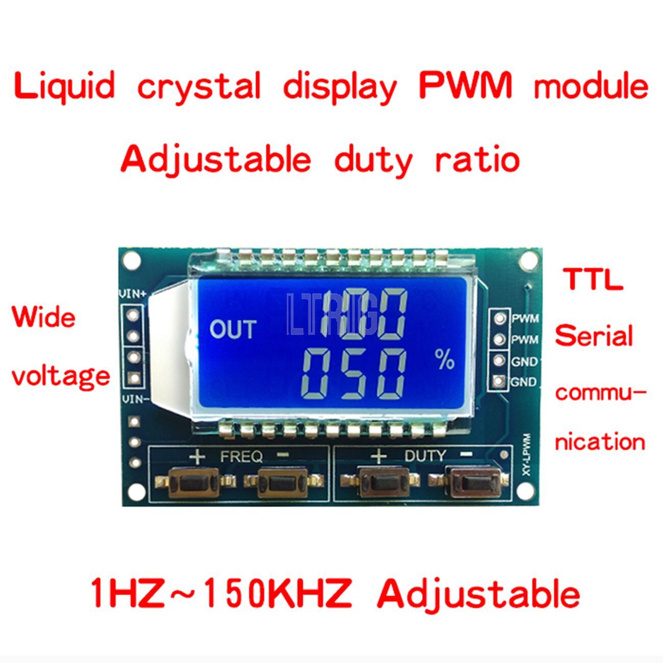 custom 1Pcs PWM Signal Generator Pulse Frequency Duty Cycle Adjustable Module LCD Display 1Hz-150Khz 3.3V-30V