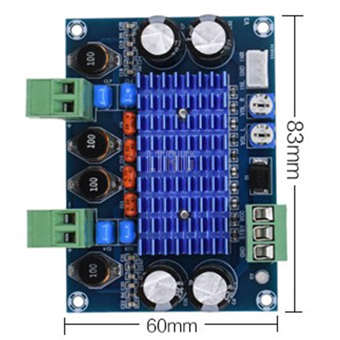 custom 1Pcs TPA3116 2.0 digital audio amplifier DC 8V-28V 2 *120W chassis dedicated plug-in HIFI power amplifier board